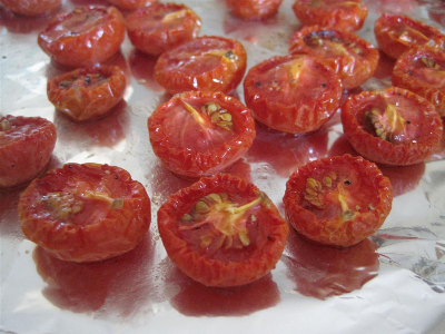 cherry tomatoes after roasting